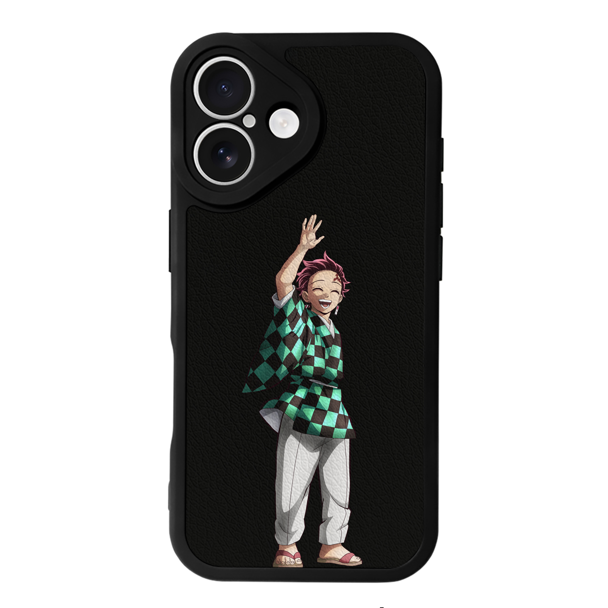 （画像用） 鬼滅の刃 竈門 炭治郎／かまど たんじろう Kamado Tanjirou 【iPhone 16シリーズ対応】シリコンスマホケース（レザー調） 材質：シリコン